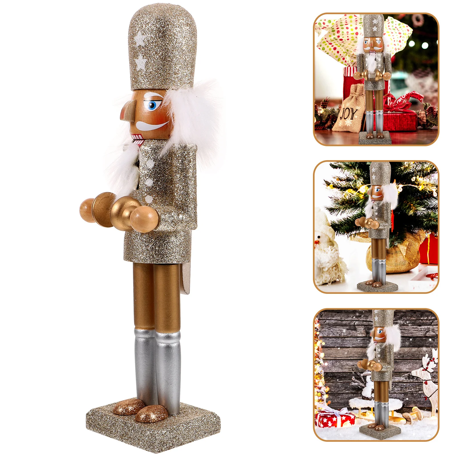 

Wood Nutcracker Ornament Decorative Soldier Figure Christmas Table Decor Small Wooden Nutcracker Decoration for Holiday Parties