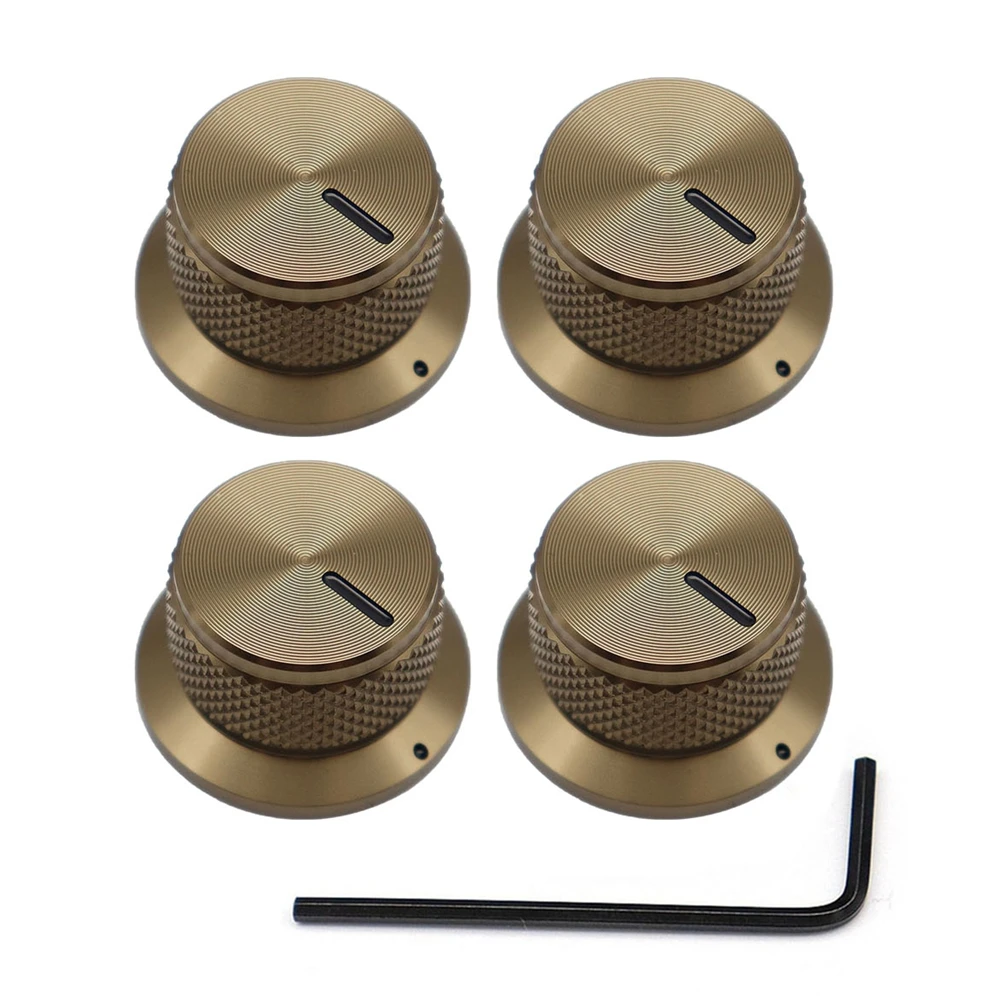 3 Stück/4 Stück Gitarrenknöpfe, Aluminium-Potentiometerknöpfe, Top-Hut-Knöpfe, Steuerknopf für Gitarre/Bass/AMPS/Vorverstärker mit Anzeige