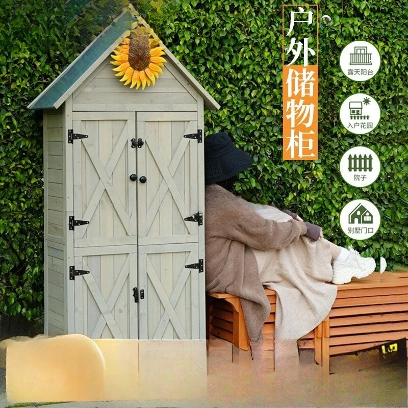 Outdoor lockers, rainproof storage cabinets, garden courtyard tool room, yard waterproof tool cabinet
