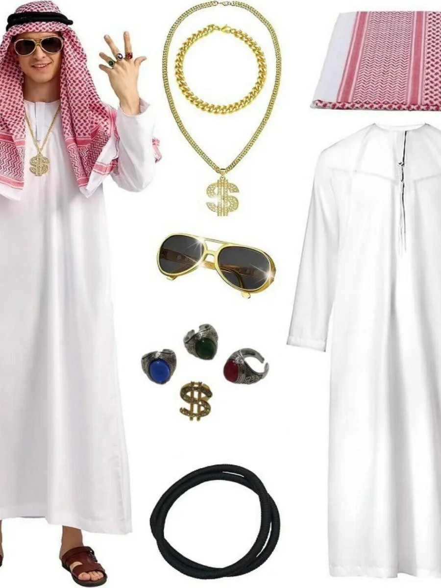 

Арабский халат, костюм на Хэллоуин для мужчин и женщин, Дубай, богатая одежда для косплея, одежда для выступлений на Ближнем Востоке, костюмы для выступлений на сцене