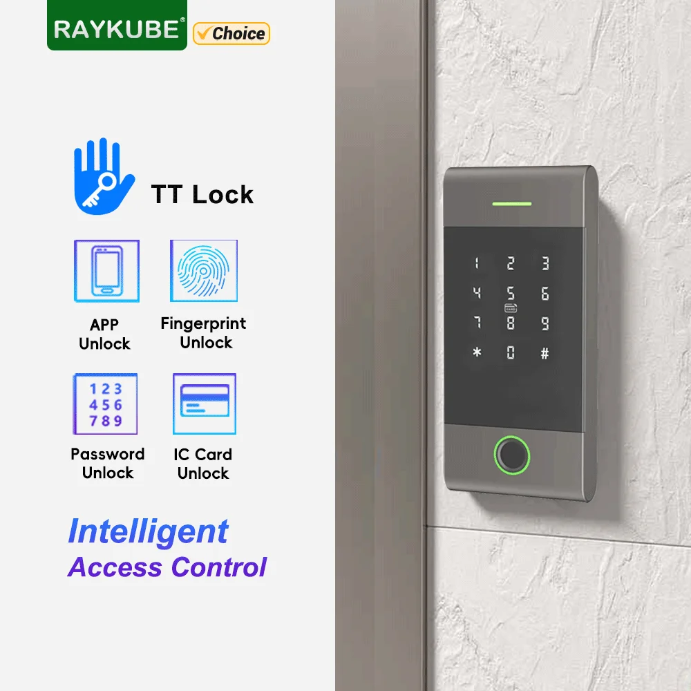 

RAYKUBE TT Lock BLE Smart Биометрия Отпечаток пальца Цифровая клавиатура Дверной замок Контроллер доступа Пароль Клавиатура Система MJ01