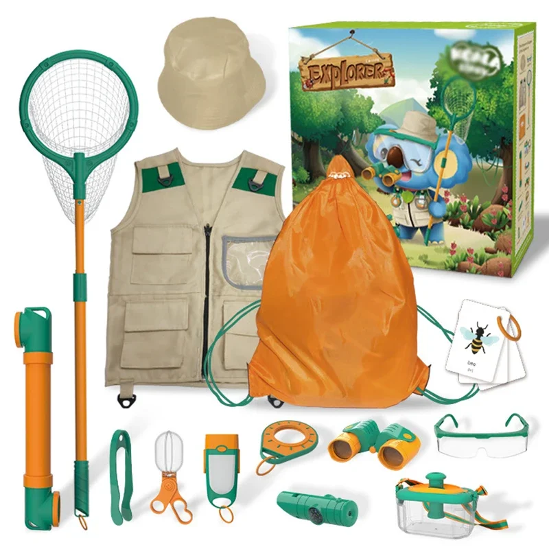 

Kids Outdoor Explorer Kit Camping Exploration Toys Kids Insect Catching Kit with Insect Catcher Hat Adventure Set Children Gift