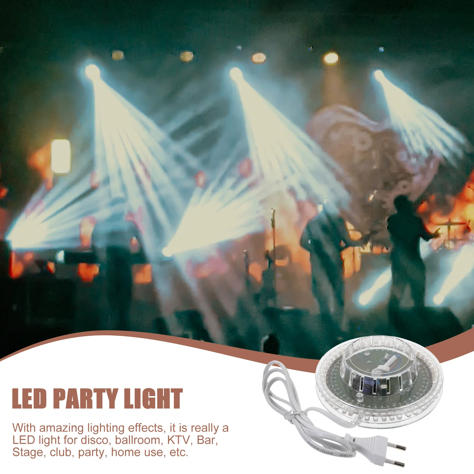 

Sunflower Shaped 48-LED Rgb Party Light with Auto Rotating and Sound Activated Modes for Disco Ktv Bar Club Stage Home Eu Plug