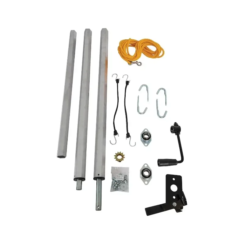 

Manual Aluminum 7-1/2 FT X 15 FT Dump Body Tarp Kit 15' Mesh Tarp System Deflector Housing Dump Trailer Accessories