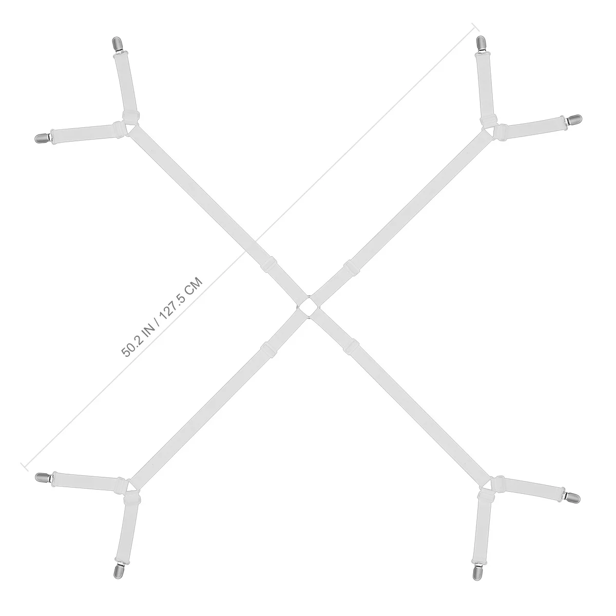 

Adjustable Sheet Band White Elastic Straps Bed Suspenders Fitted Sheet Clamps Mattress Pad Holder Corner Grippers
