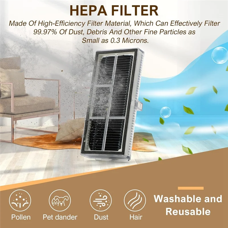 فلتر A74G-HEPA لـ Mova E30 Ultra/P50 Pro Ultra، لأجزاء المكنسة الكهربائية الرئيسية Dreame X40 Ultra Complete /L40 Ultra /X40