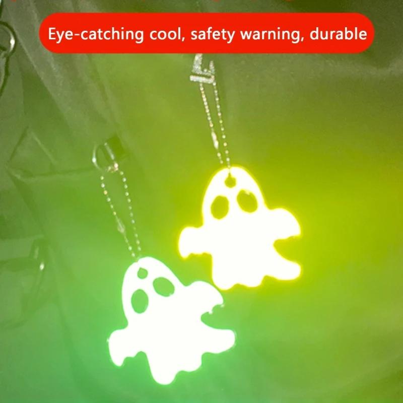 Ghost Style Reflective Pendant Safety Reflector Keyring Keychain Gear Drop Shipping