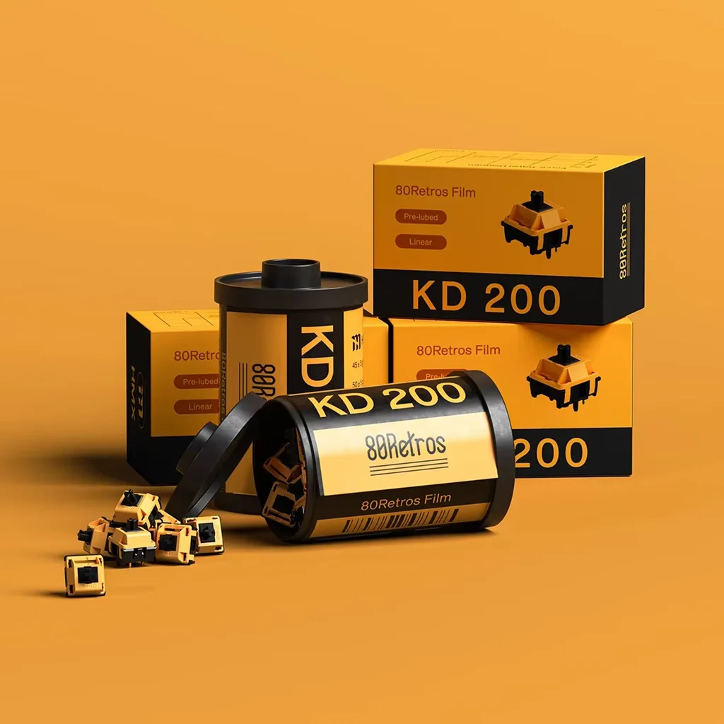 

Линейный переключатель 80Retros HMX KD200 HIFI, 5-контактный, с чистым звуком, HMX P2 LY PA12 для механических клавиатур, переключатели MX, аксессуары для игровых ПК