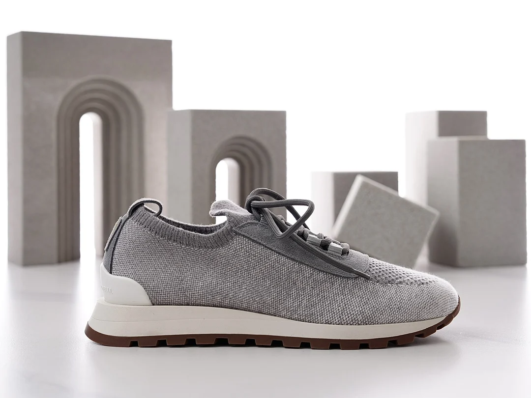 New Knitted Breathable Sneakers For Men, Lace‑Up Platform Flat Casual Shoes, Round Toe Summer Daily Walking Footwear_vogvips.com