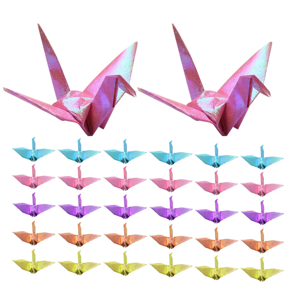 50 Pcs Paper Crane Origami Graduation Decor Wedding Cranes Decorations for Ceremony Place Cards Wall New Year Keepsake 10cm