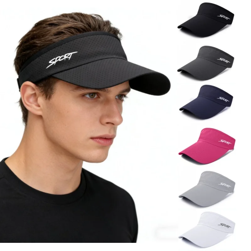 SPORT Letter Printed Top Empty An-ti UV Sunhat Summer Sun Protection Visor Quick Dry Tennis Golf Baseball Cap Sports Running Hat
