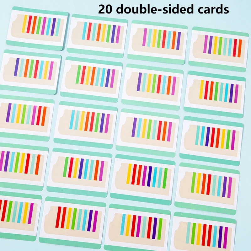 Jeu de tri des couleurs en bois, jouets en forme de Bus pour insérer des bâtons multicolores, chariot mobile avec 20 cartes de Cognition des couleurs