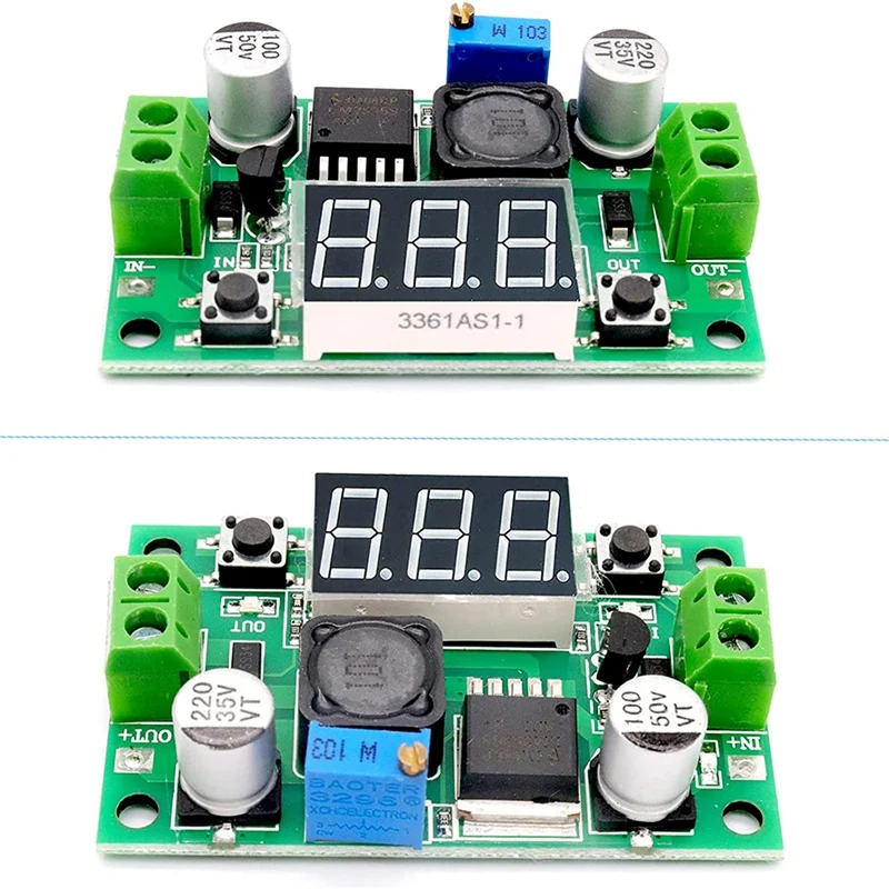 LM-2596 Adjustable DC-DC Step Down Buck Power Convert Module 4.0-40V Input To 1.25-37V Output With LED Voltmeter Display