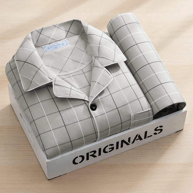 Men's cardigan gray plaid
