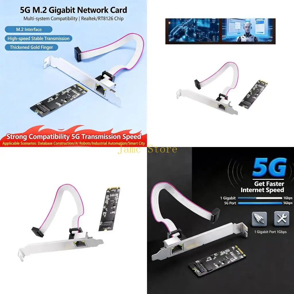 LX0B M.2 B+M RTL8126 Plastic Networking Adapter Fast Installation Industrial Networking Adapter For PC Computer Accessories