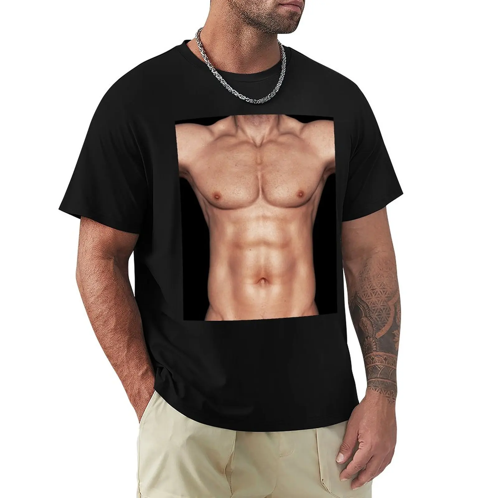 Muscle Man 6 Pack T-Shirt T-shirt for a boy summer top boys t shirts graphic t shirt mens graphic t-shirts hip hop