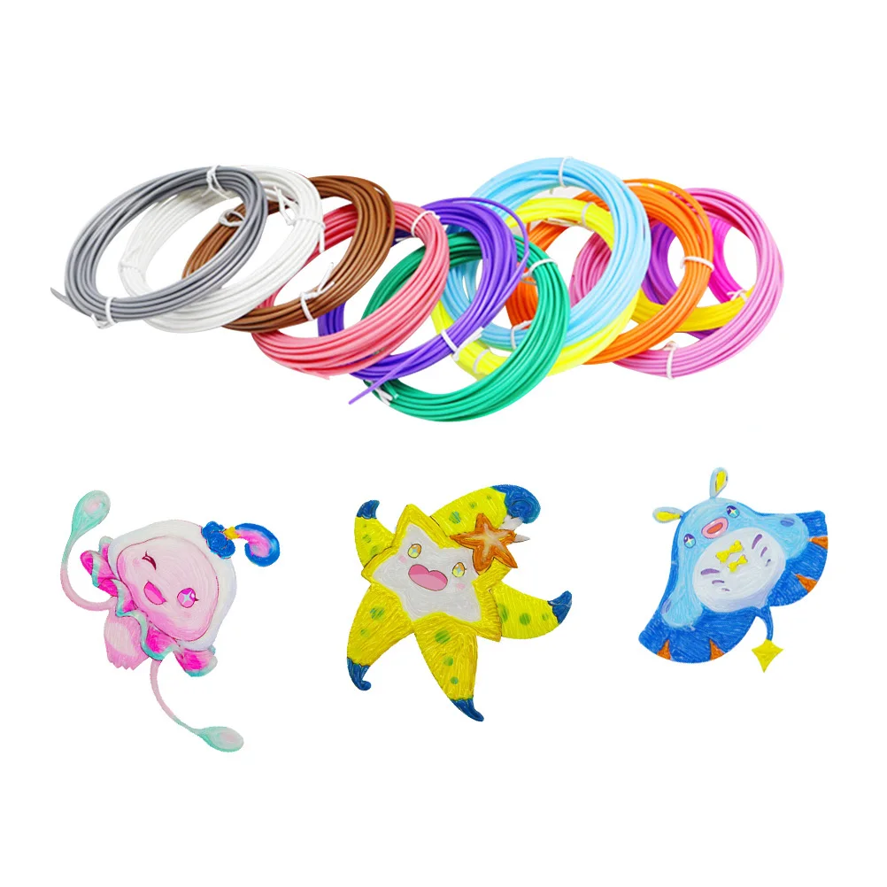 

1Set Pcl Filament 3D Printing Pen Premium Plastic 1.75mm 10 Bright Colors Drawing 3D Filament Pen for Creative Painting