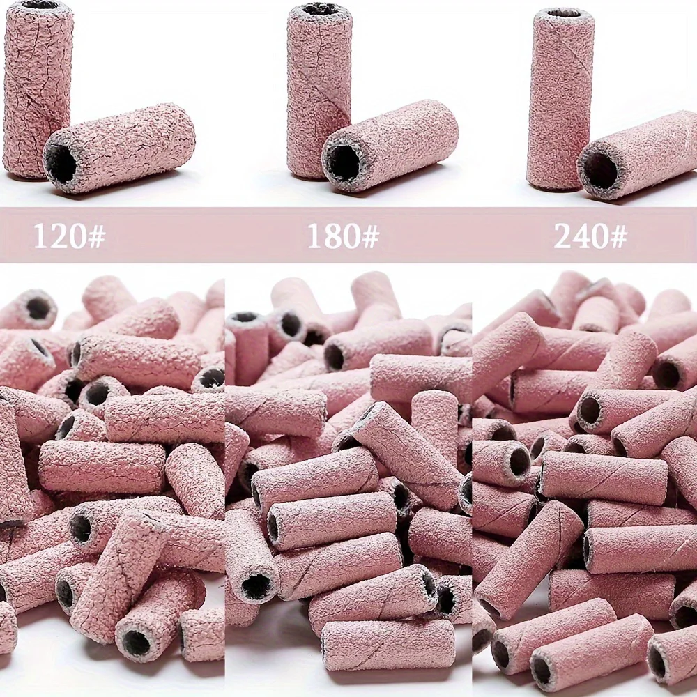 50 100 200Pcs Box 3mm Mini Sanding Bands 80 120 180 240 Grit Nail Drill Bits Manicure Tools Dead Skin Remover view 5