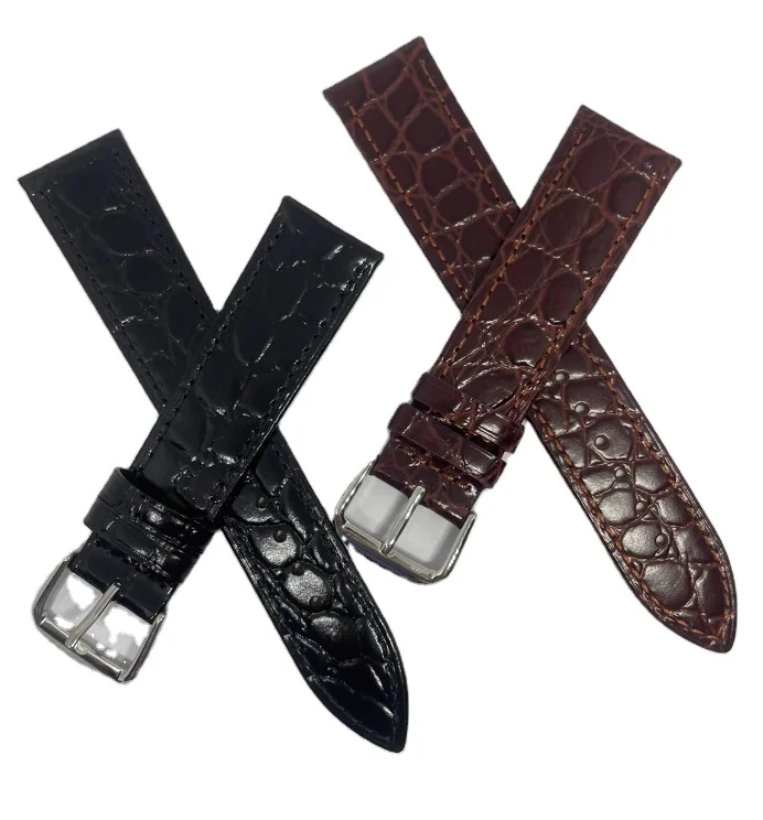 Wholesale Watch Genuine Leather Strap NO.8008 Thin Watch Leather Strap High-quality Watch Parts Accessories
