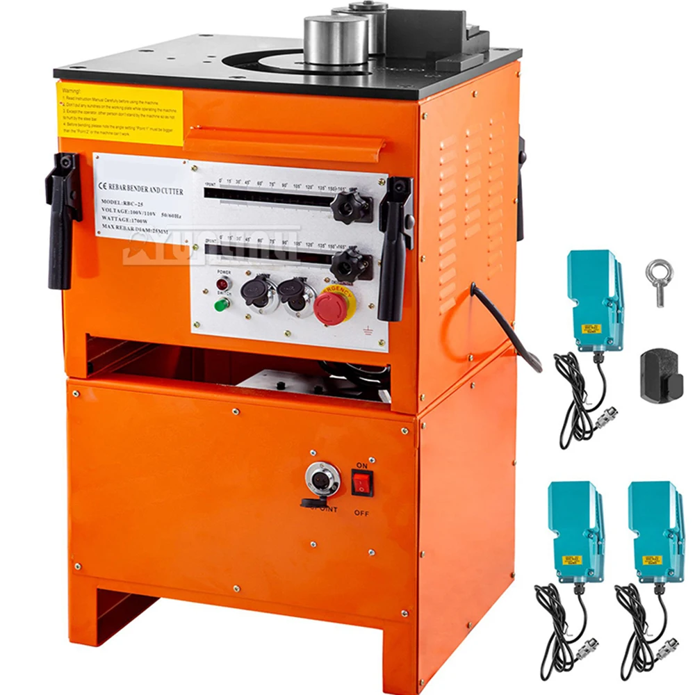 6-25/32mm 220v 110v Electric Steel Bending and cutting Machine 380V Hydraulic Rebar Bending Machine Rebar bender and cutter