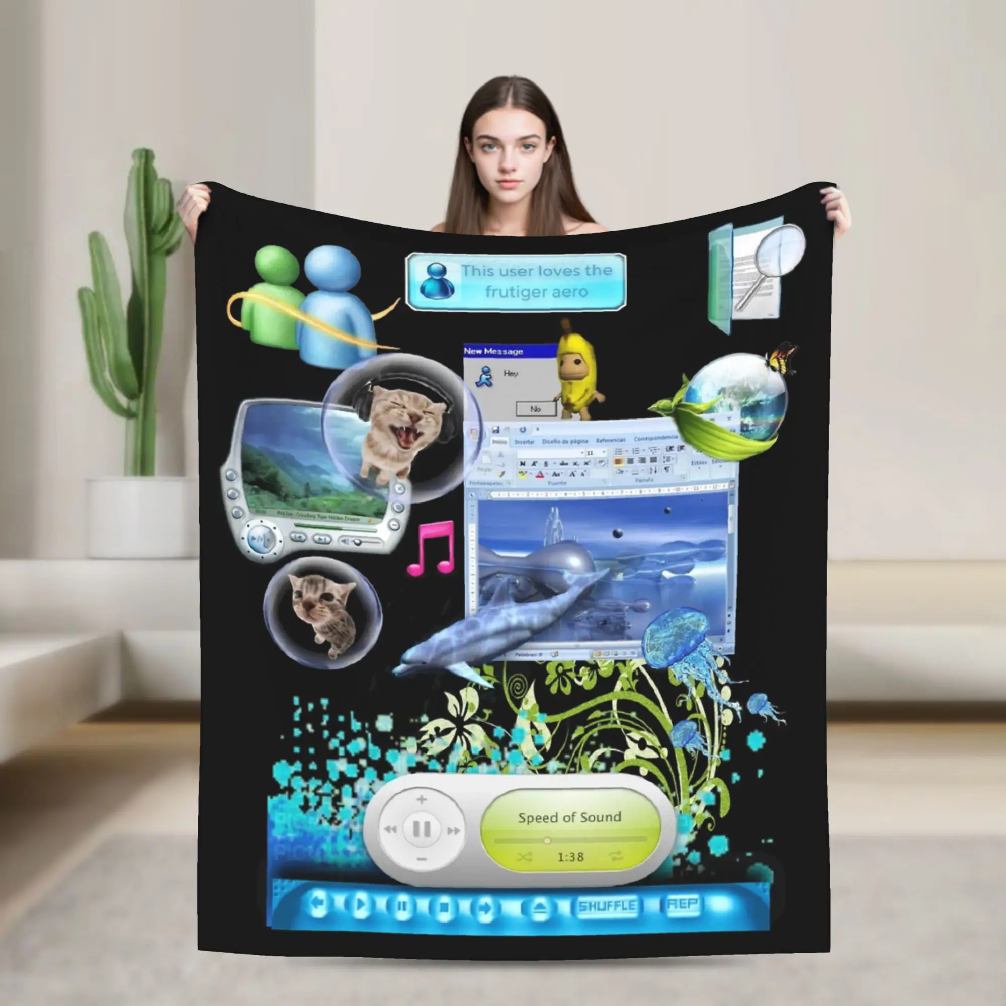Oh! So Frutiger! Cat meme Blankets Coral Fleece Plush Autumn/Winter  Warm Throw Blanket for Bedding Travel Plush Thin Quilt