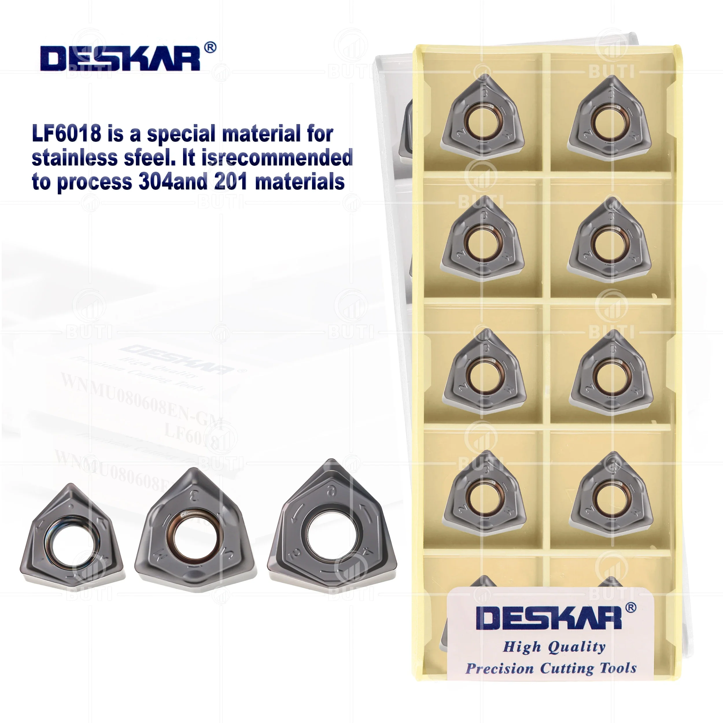 

DESKAR 100% Original CNC Lathe Milling Blades WNMU040304/060408/080608EN-GM LF6018 Carbide Fast Forward To The Milling Inserts