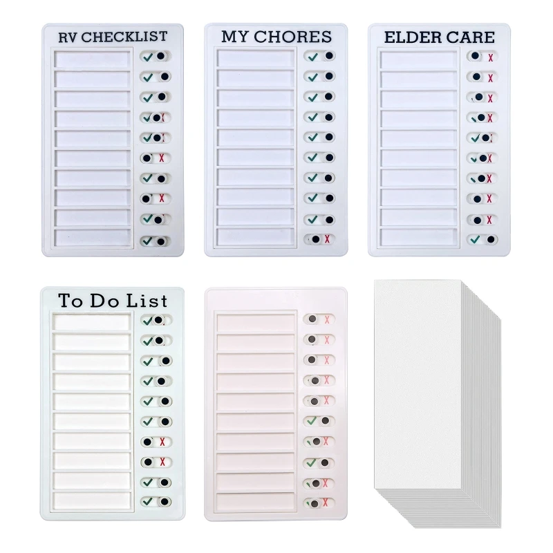 Daily Task Planning Board Portable Plastic Memo Checklist Board Detachable Blank