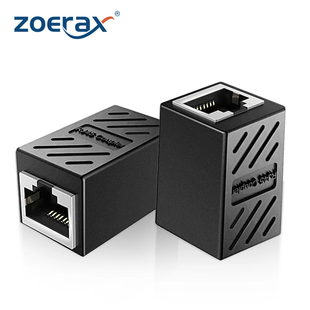 ZoeRax 2PCS RJ45 Cat6 Coupler Ethernet Extender 1000Mbps Cat6 Cat5e Ethernet Cable Extender Ethernet Adapter LAN Connector