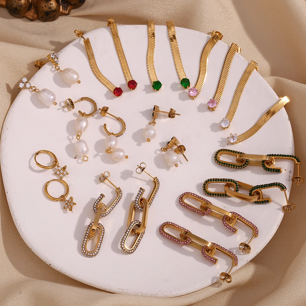 Clearance Sale Luxury Quality Trendy Women's Lock Enamel Flowers Stars Drop Earrings 2026 Jewelry Earrings Sale Collection