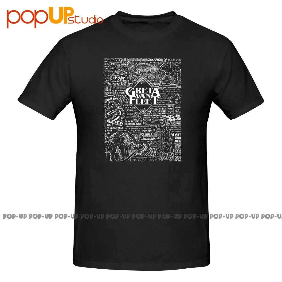 Greta Van Fleet Strange Horizons Tour 2021 P-207 Shirt T-shirt Tee Rare Casual Splicing All-Match