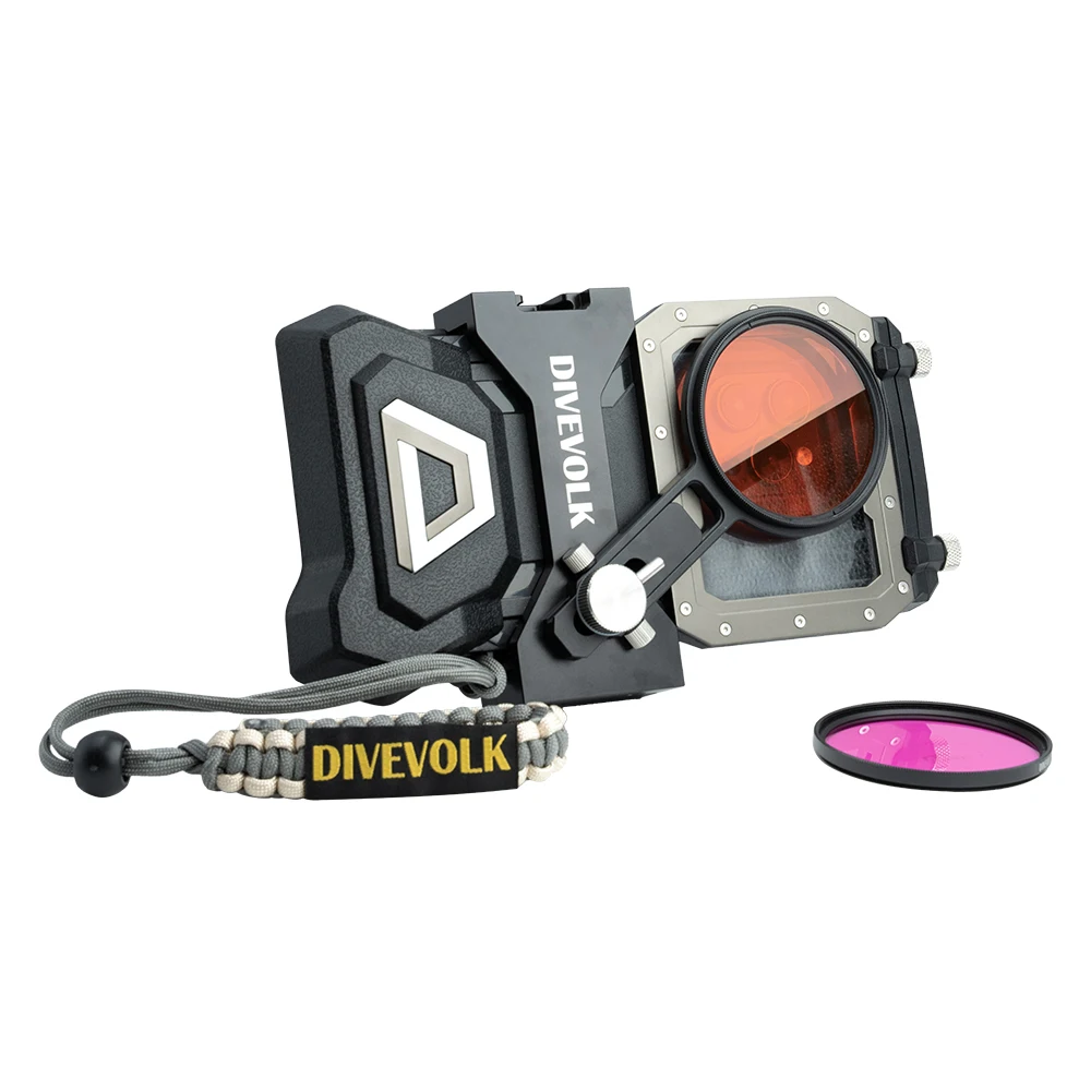 Zestaw rozszerzeń DIVEVOLK SeaTouch 4 MAX Plus z uchwytem i filtrem do nurkowania dla smartfonów iPhone i Android