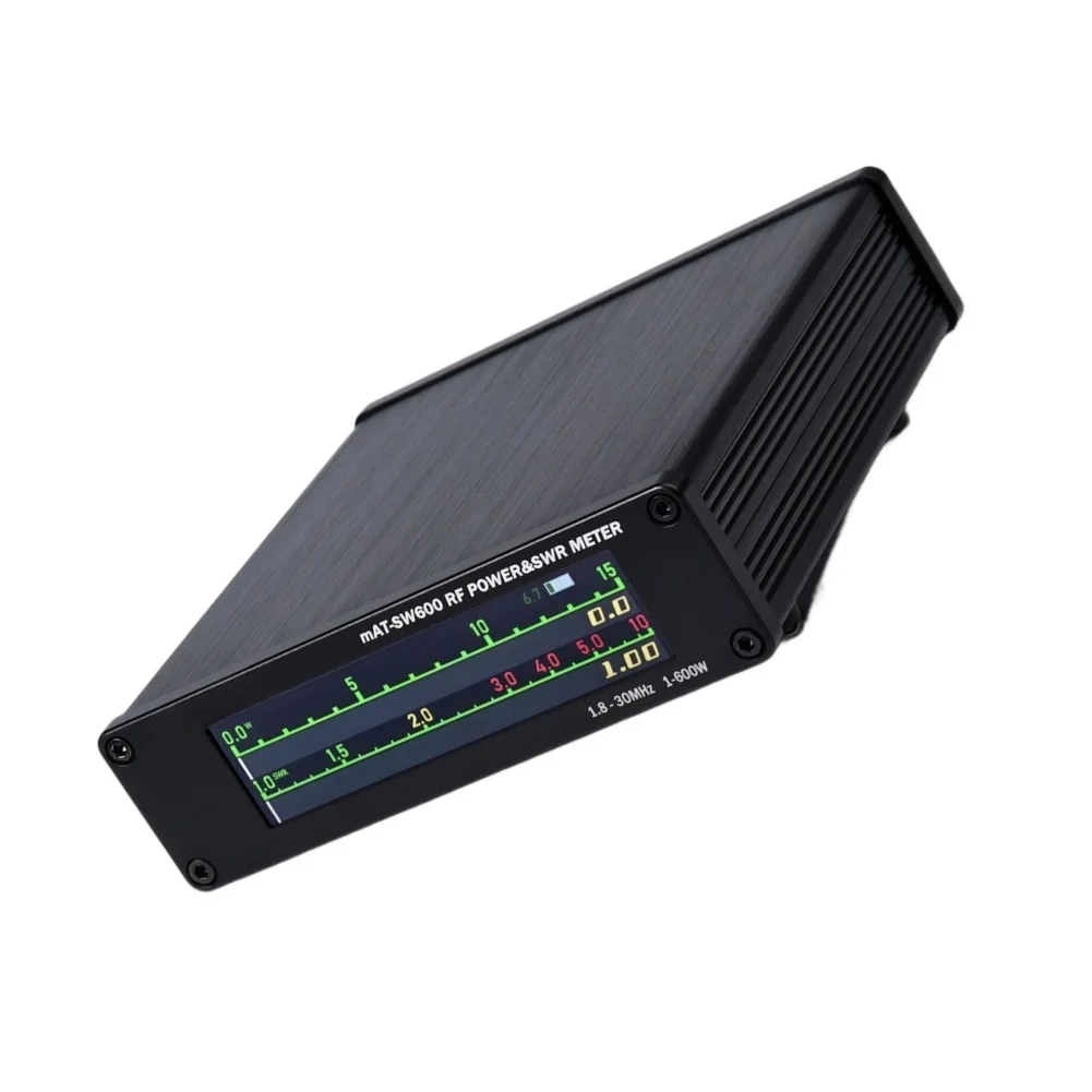 MAT-SW600 600W SWR Power Meter 1.8-30MHz HF Radio Tester With Color Display Aluminum Alloy For Ham For Antenna Tuning Tool