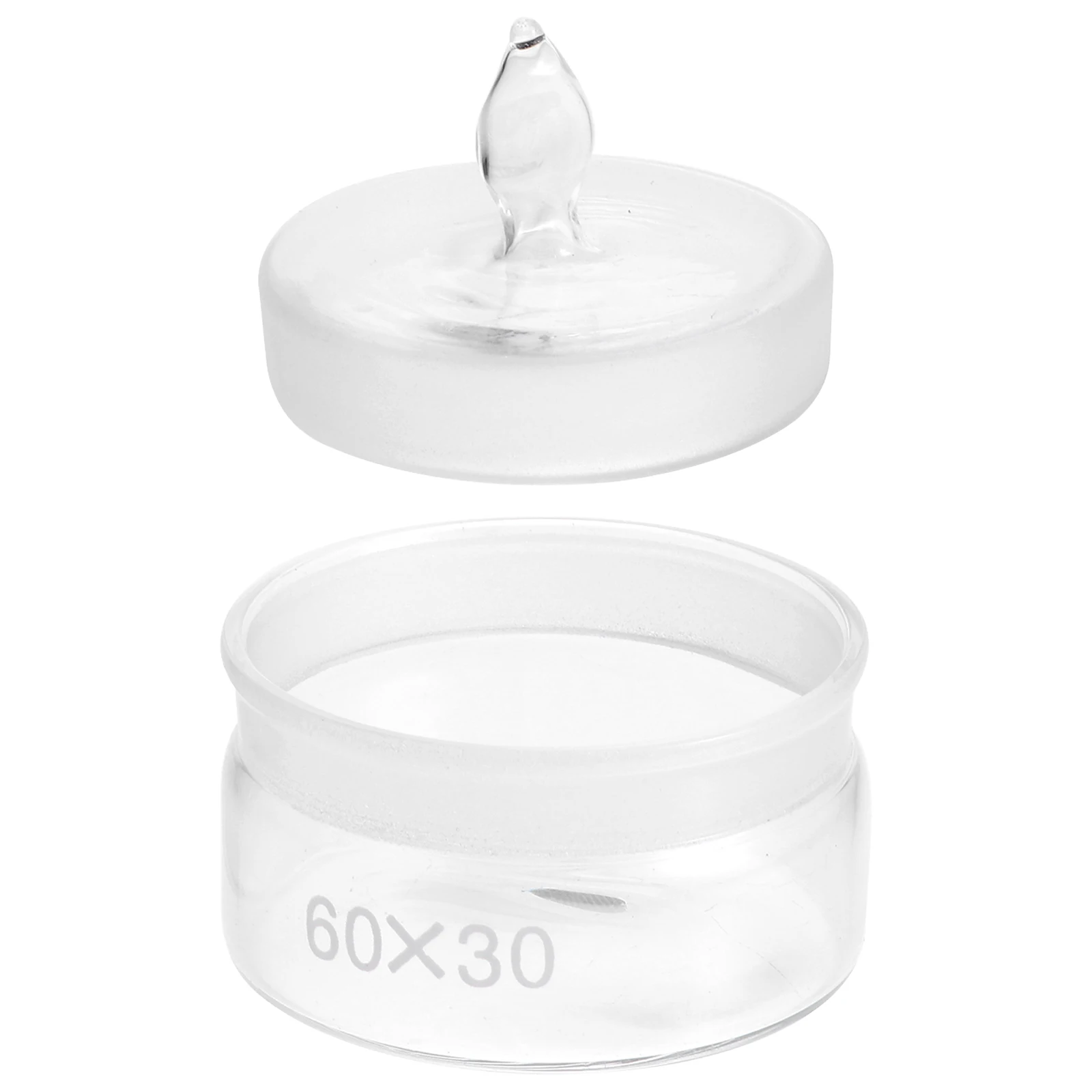 

1Pcs Durable Glass Weighing Bottle 60x30mm Low Form Laboratory Sealing Bottle Prevent Spills Evaporation Laboratory Equipment
