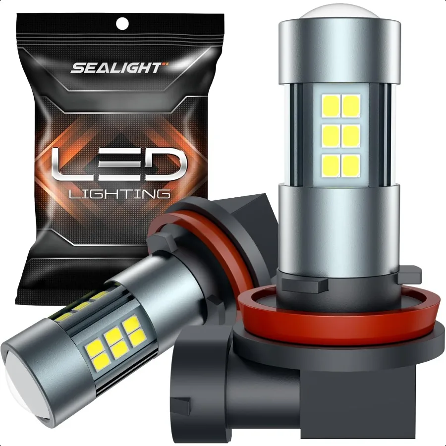 

H11 H8 H16 LED Fog Light Bulbs or DRL Real 360 illumination Fog Bulbs 6000K 400 Brightn Upgraded H16 Front Fog Lamp Nonpolarity