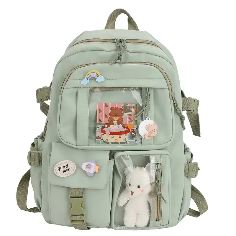 Mochila Escolar Alta para Crianças, Mochila Kawaii Estudante, Mochila de Grande Capacidade, Moda Menina, Lazer Bolsa de Luxo, Nova