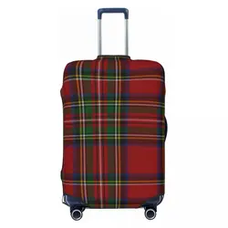 Modern Classic Royal Tartan Plaid Travel Luggage Cover Elastic Suitcase Cover Protector Fit 18-32 Inch