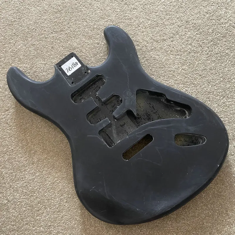 

EB184 Black Color ST Model Electric Guitar Body Solid Wood Tremolo Style Bolt-on For DIY Replacement Wood Damage and Crack