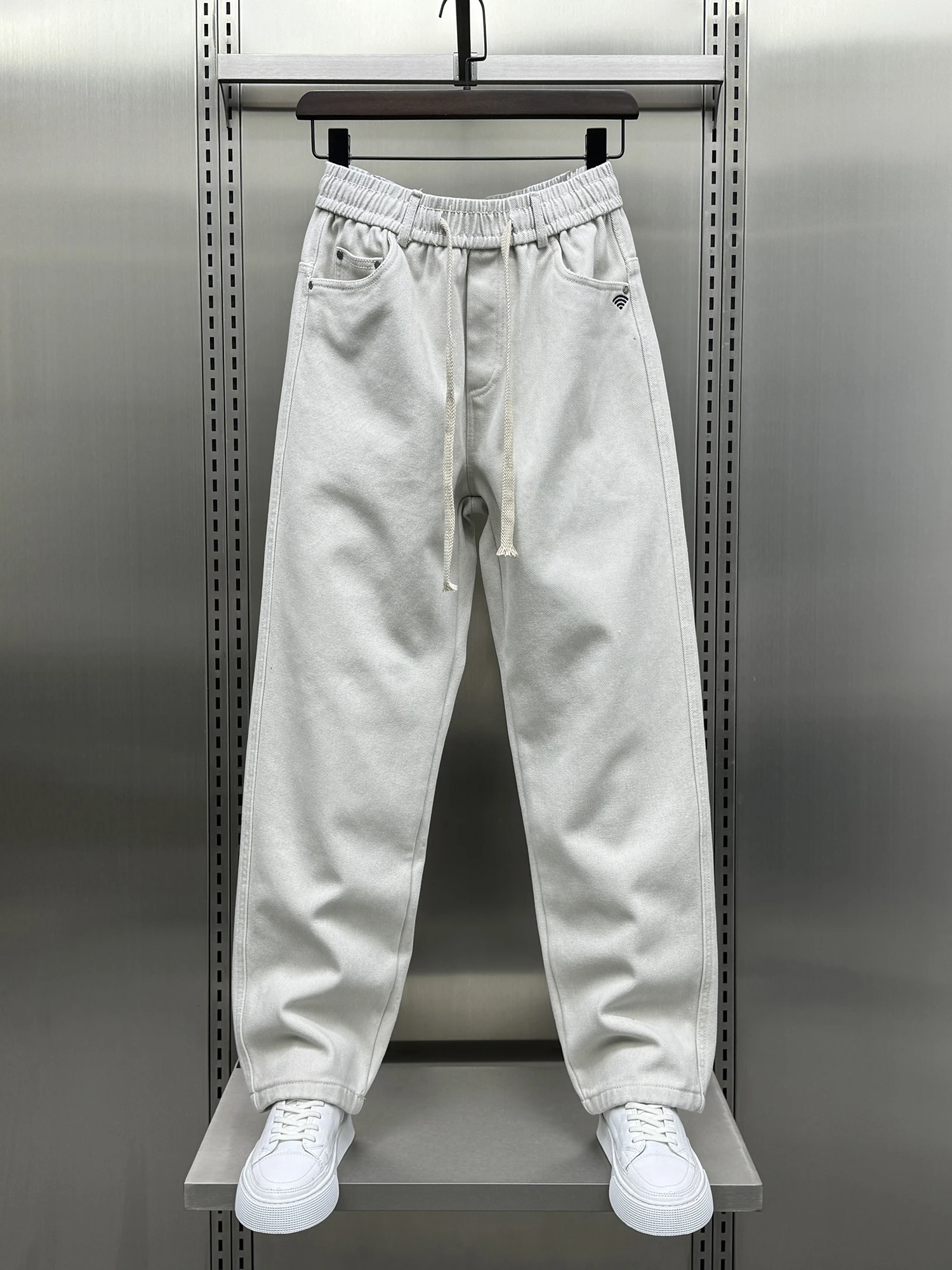 

Men's Denim Jeans 2024 Autumn Winter New Style Trendy Loose Washed Hong Kong Style Wide Leg Pants Thick Harlan Youth Jeans