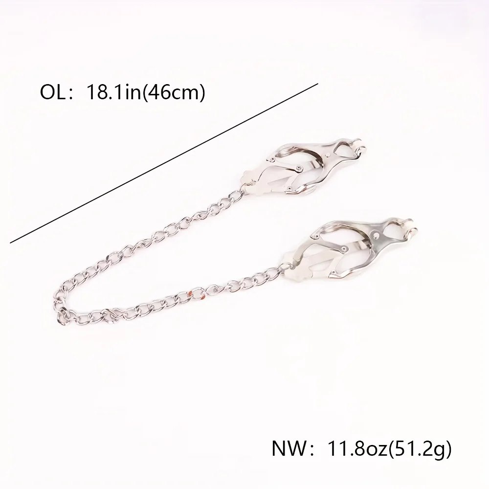 Metal Butterfly Nipple Clips with Flower Head Adjustable Chain Breast Clamps BDSM Adult Passion Sex Play Toys For Women Flirting