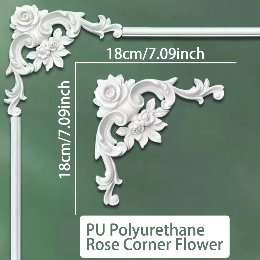 PU Decorative Flower Imitation Gypsum Background Wall Corner Flower Lightweight Building Decoration Material