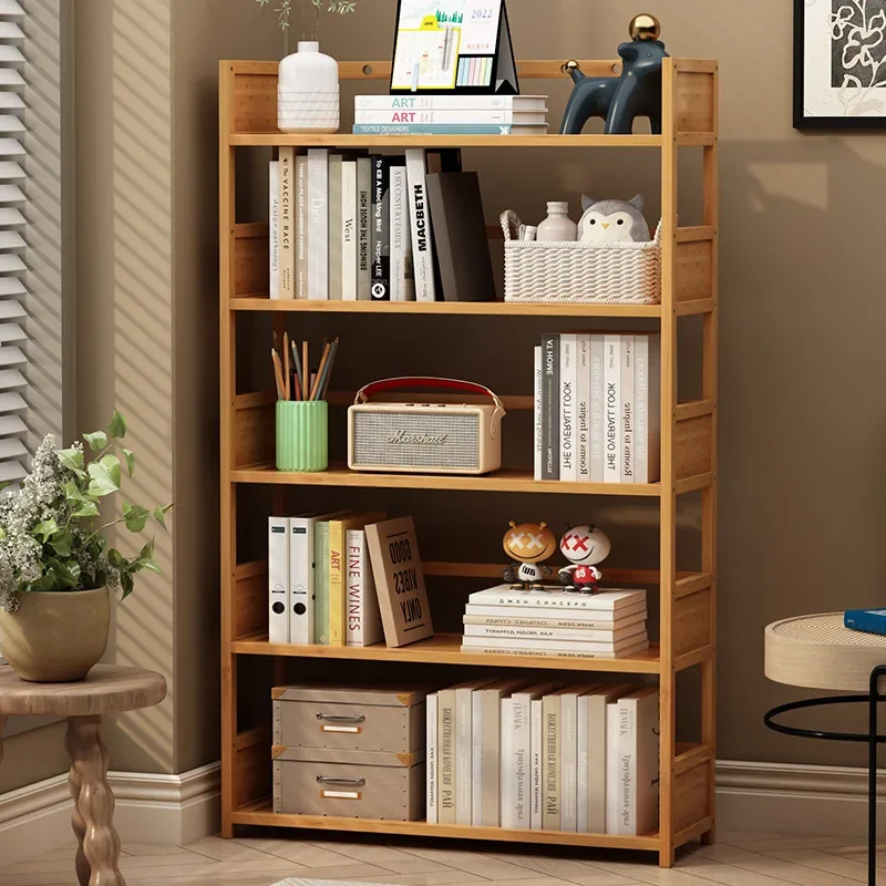 Simple book shelf Shelf Multi-layer floor-to-ceiling home living room Student bookcase Office Wall storage Dormitory