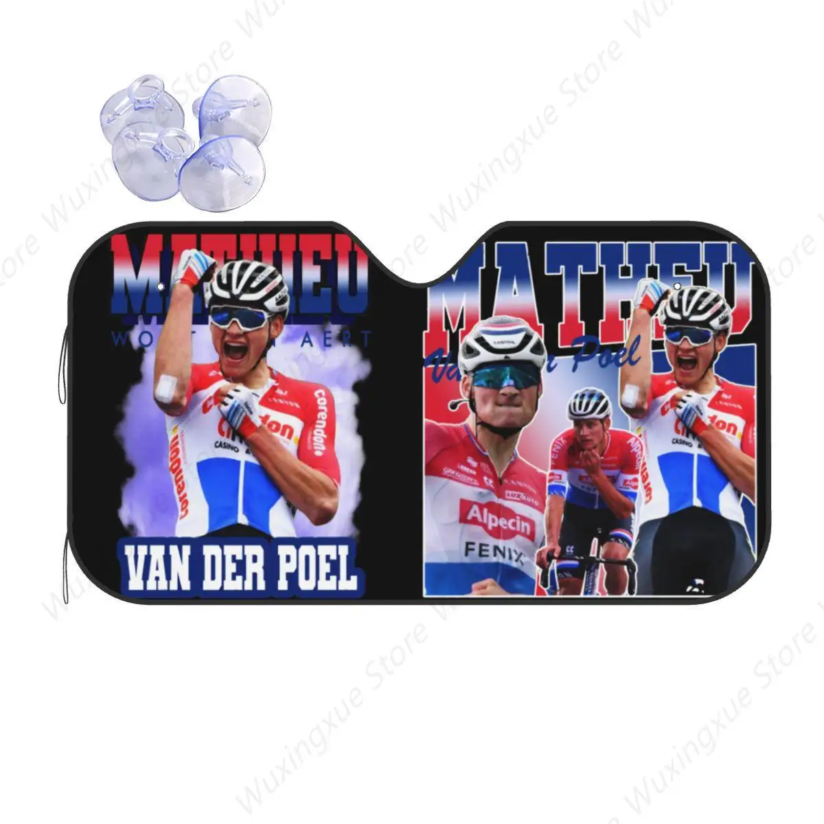 Mathieu Van Der Poel Cyclist MVDP Windshield Sunshade Dutch Cyclist Champion Aluminium Foil Car Sunshade Heat Reflector