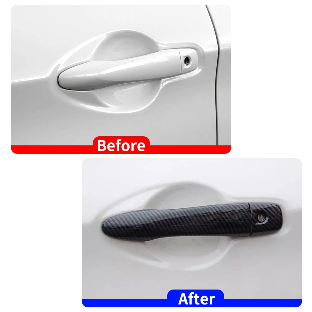 Carbon Fiber Color Exterior Door Handle Cover Trim For Nissan Murano Z52 2015-2020 Anti Scratch Protect Caps Decor Sticker