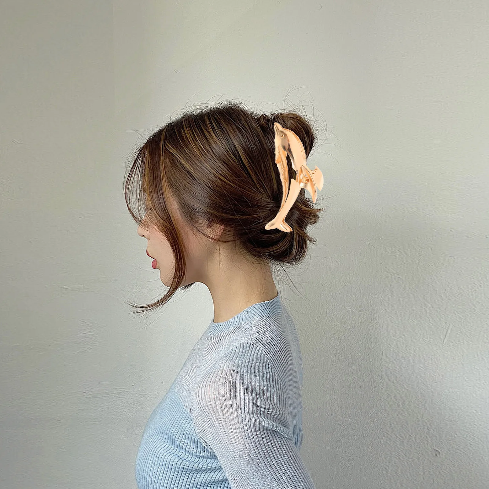 

2pcs Dolphin Clips Women Large Jaw Clamps Zinc Alloy Thin Baby Claw Clips Hair Accessories Thick Fine Long Hair