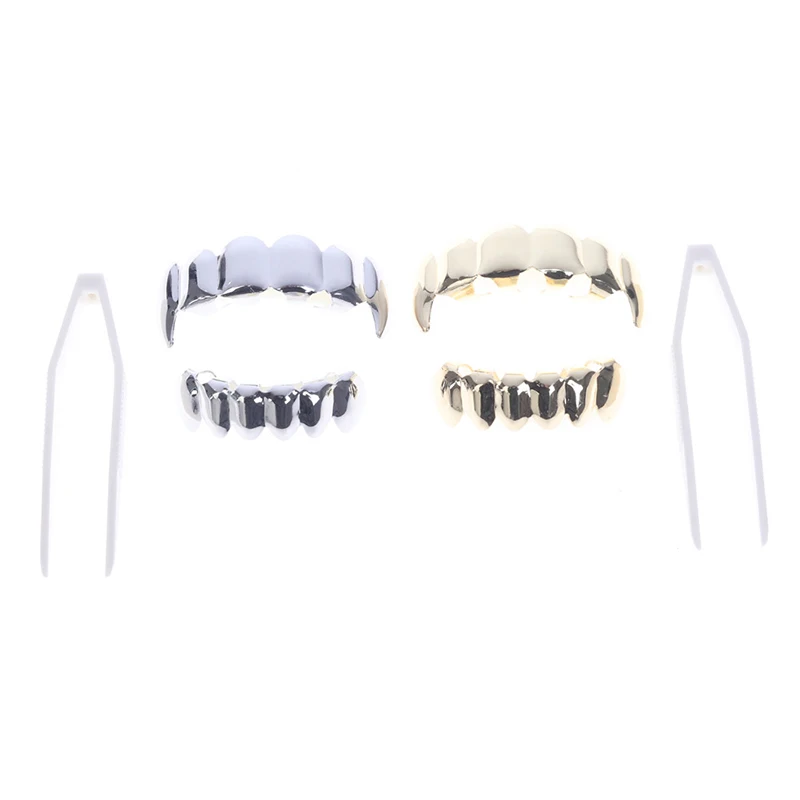 Hip Hop Teeth Grillz Top & Bottom Grill Mouth Teeth Grills Gangster Jewelry Gift