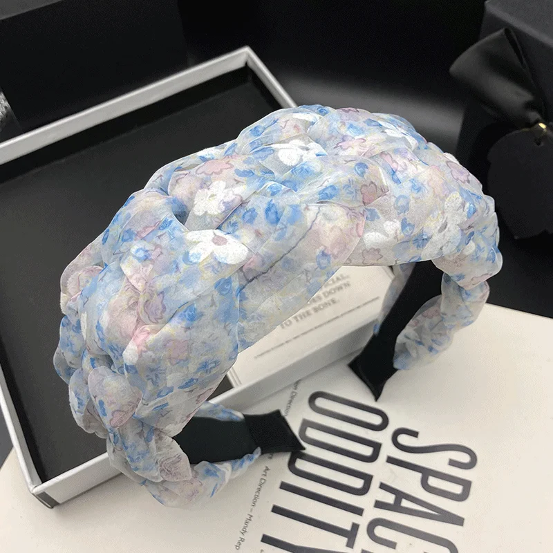 

Korean new temperament hair clip, women's fashionable braided high skull headband, wide edge compression headband