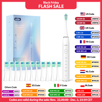 Smart Electric Toothbrush Rechargeable With 12pcs Replacement Head USB Tooth Brush 5 Modes Clean Whitening Sonic Toothbrush