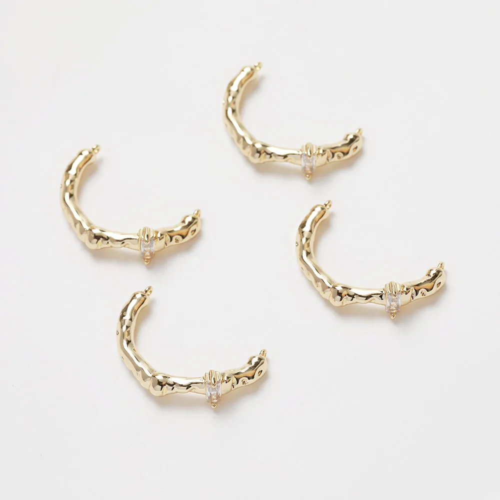 4PCS 14k Gold Plated Ring Parts for Jewelry Findings Components DIY Hand Made Ring Brass Accessories 23*3mm