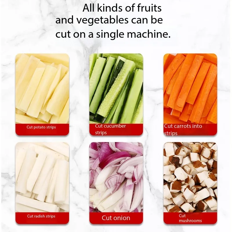 Commercial Household Strip Cutter Multifunctional Potato French Fry Slicer for Cucumber Radish Vegetable Strip Processing