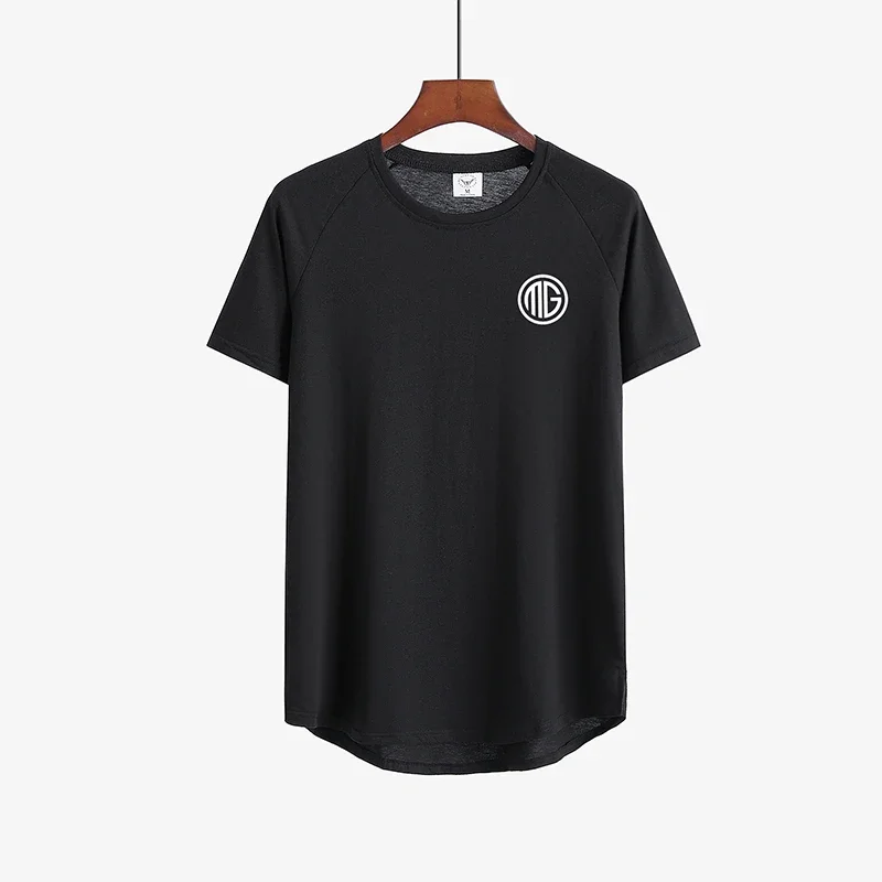 Summer Men Short Sleeve Cotton Breathable Crew Neck Gym Workout Muscle Slim Fit Fitness Bodybuilding Casual Pumping Iron -shirt